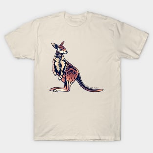 Australian red kangaroo Macropus Rufus with baby joey T-Shirt